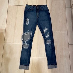 Distressed jeans